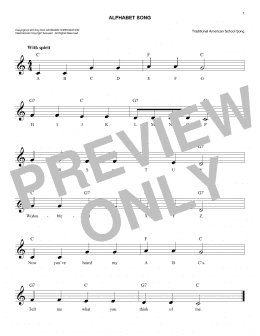 page one of Alphabet Song (Easy Lead Sheet / Fake Book)