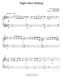 page one of Right Here Waiting (Educational Piano)