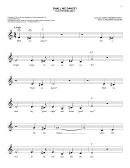 page one of Shall We Dance? (Easy Lead Sheet / Fake Book)