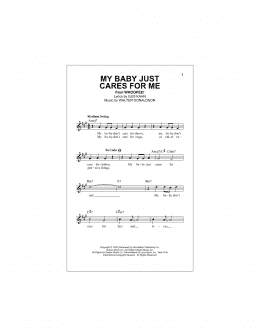 page one of My Baby Just Cares For Me (Lead Sheet / Fake Book)