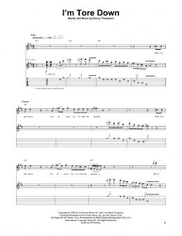 page one of I'm Tore Down (Guitar Tab)