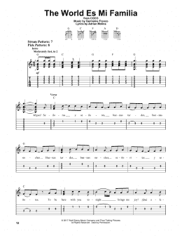 page one of The World Es Mi Familia (from Coco) (Easy Guitar Tab)