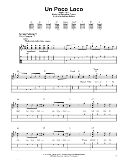 page one of Un Poco Loco (from Coco) (Easy Guitar Tab)
