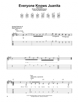 page one of Everyone Knows Juanita (from Coco) (Easy Guitar Tab)