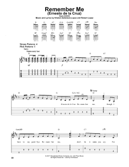 page one of Remember Me (Ernesto de la Cruz) (from Coco) (Easy Guitar Tab)