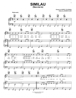 page one of Similau (See-me-lo) (Piano, Vocal & Guitar Chords (Right-Hand Melody))