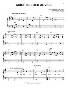 page one of Much Needed Advice (from Coco) (Easy Piano)