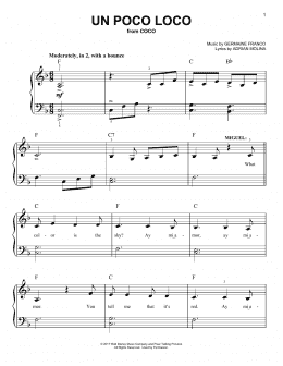 page one of Un Poco Loco (from Coco) (Easy Piano)