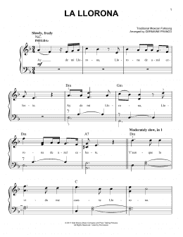 page one of La Llorona (from Coco) (Easy Piano)