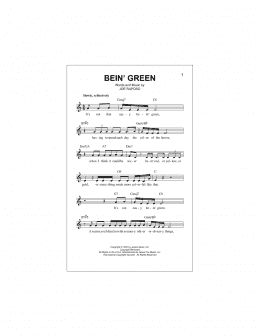 page one of Bein' Green (Lead Sheet / Fake Book)