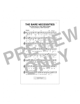 page one of The Bare Necessities (Lead Sheet / Fake Book)