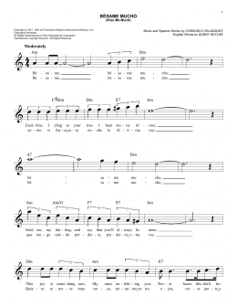 page one of Bésame Mucho (Kiss Me Much) (Easy Lead Sheet / Fake Book)