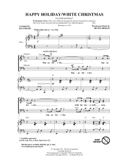 page one of Happy Holiday (arr. Ed Lojeski) (SAB Choir)