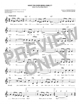 page one of Have You Ever Been Lonely? (Have You Ever Been Blue?) (Easy Lead Sheet / Fake Book)