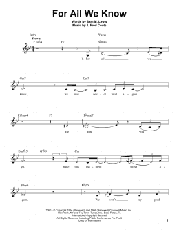 page one of For All We Know (Pro Vocal)