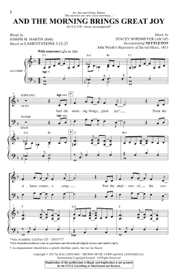 page one of And The Morning Brings Great Joy (SATB Choir)