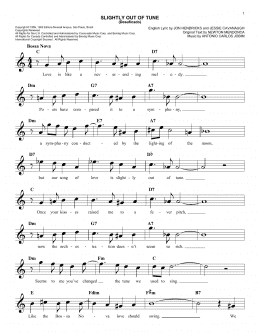 page one of Slightly Out Of Tune (Desafinado) (Easy Lead Sheet / Fake Book)