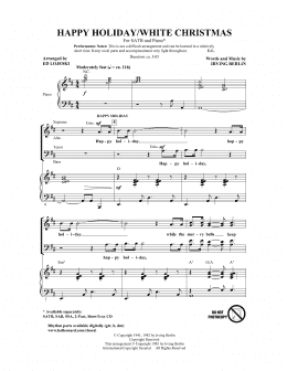 page one of Happy Holiday (arr. Ed Lojeski) (SATB Choir)