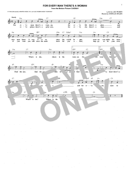 page one of For Every Man There's A Woman (Lead Sheet / Fake Book)