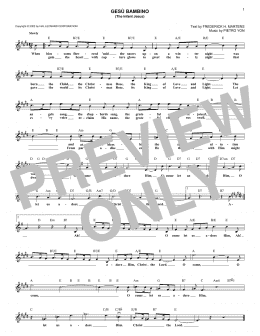 page one of Gesu Bambino (The Infant Jesus) (Lead Sheet / Fake Book)