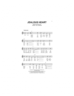 page one of Jealous Heart (Lead Sheet / Fake Book)