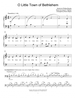 page one of O Little Town Of Bethlehem (Educational Piano)