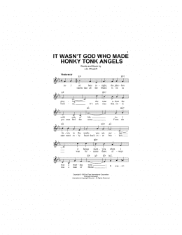 page one of It Wasn't God Who Made Honky Tonk Angels (Lead Sheet / Fake Book)