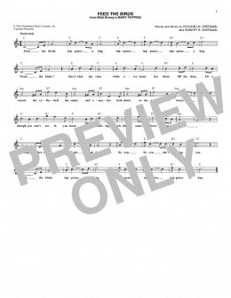 page one of Feed The Birds (Tuppence A Bag) (from Mary Poppins) (Lead Sheet / Fake Book)
