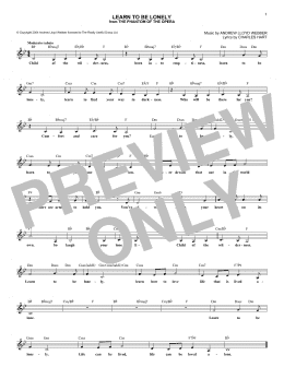 page one of Learn To Be Lonely (Lead Sheet / Fake Book)