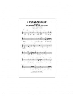 page one of Lavender Blue (Dilly Dilly) (from So Dear To My Heart) (Lead Sheet / Fake Book)