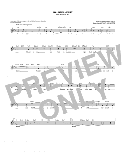 page one of Haunted Heart (Lead Sheet / Fake Book)