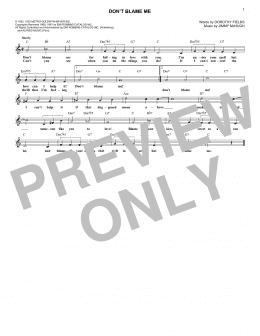 page one of Don't Blame Me (Lead Sheet / Fake Book)
