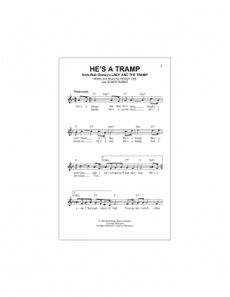 page one of He's A Tramp (from Lady And The Tramp) (Lead Sheet / Fake Book)