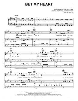 page one of Bet My Heart (Piano, Vocal & Guitar Chords (Right-Hand Melody))