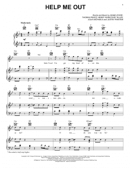 page one of Help Me Out (Piano, Vocal & Guitar Chords (Right-Hand Melody))