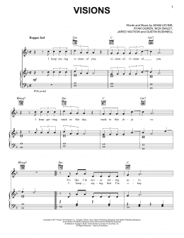page one of Visions (Piano, Vocal & Guitar Chords (Right-Hand Melody))
