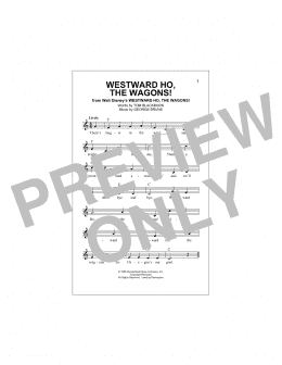 page one of Westward Ho, The Wagons! (Lead Sheet / Fake Book)