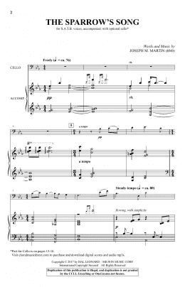 page one of The Sparrow's Song (SATB Choir)