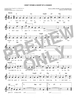 page one of I Don't Stand A Ghost Of A Chance With You (Easy Lead Sheet / Fake Book)