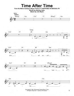 page one of Time After Time (Pro Vocal)