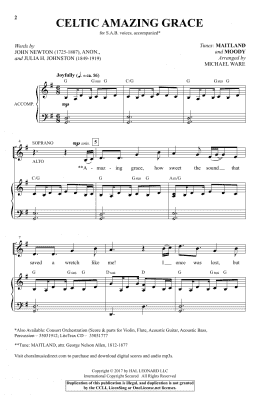 page one of Celtic Amazing Grace (SAB Choir)