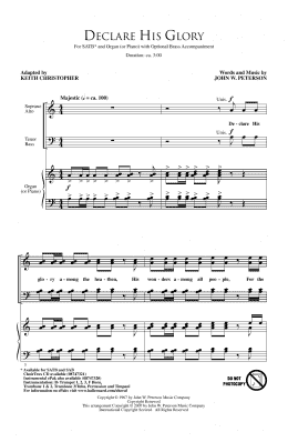 page one of Declare His Glory (SATB Choir)