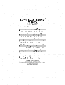 page one of Santa Claus Is Comin' To Town (Lead Sheet / Fake Book)