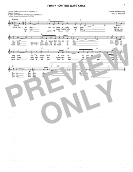 page one of Funny How Time Slips Away (Lead Sheet / Fake Book)