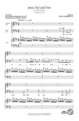 page one of Jesus, Fair And Pure (SATB Choir)