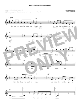 page one of Make The World Go Away (Easy Lead Sheet / Fake Book)