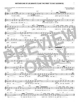 page one of Neither One Of Us (Wants To Be The First To Say Goodbye) (Lead Sheet / Fake Book)