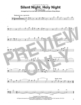 page one of Silent Night, Holy Night (Cello Solo)