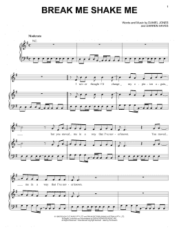 page one of Break Me Shake Me (Piano, Vocal & Guitar Chords (Right-Hand Melody))