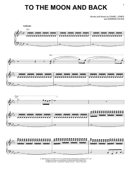 page one of To The Moon & Back (Piano, Vocal & Guitar Chords (Right-Hand Melody))